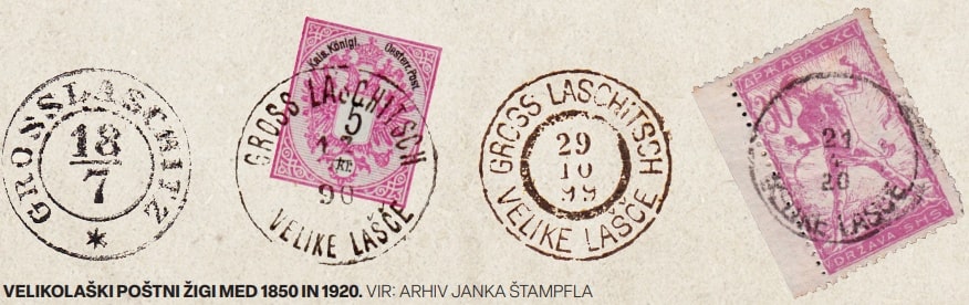 Velikolaški poštni žigi med 1850 in 1920