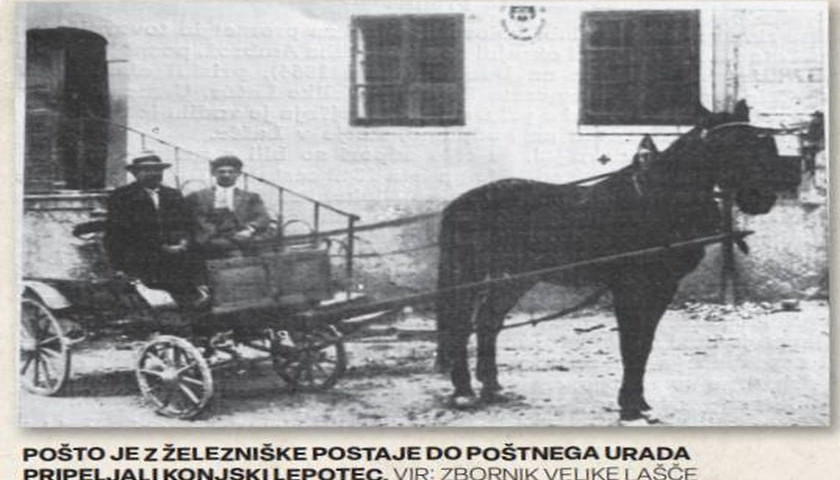 Srečno novo leto želi Anton Ladiha,  c. kr. pismonoša Vel. Lašče